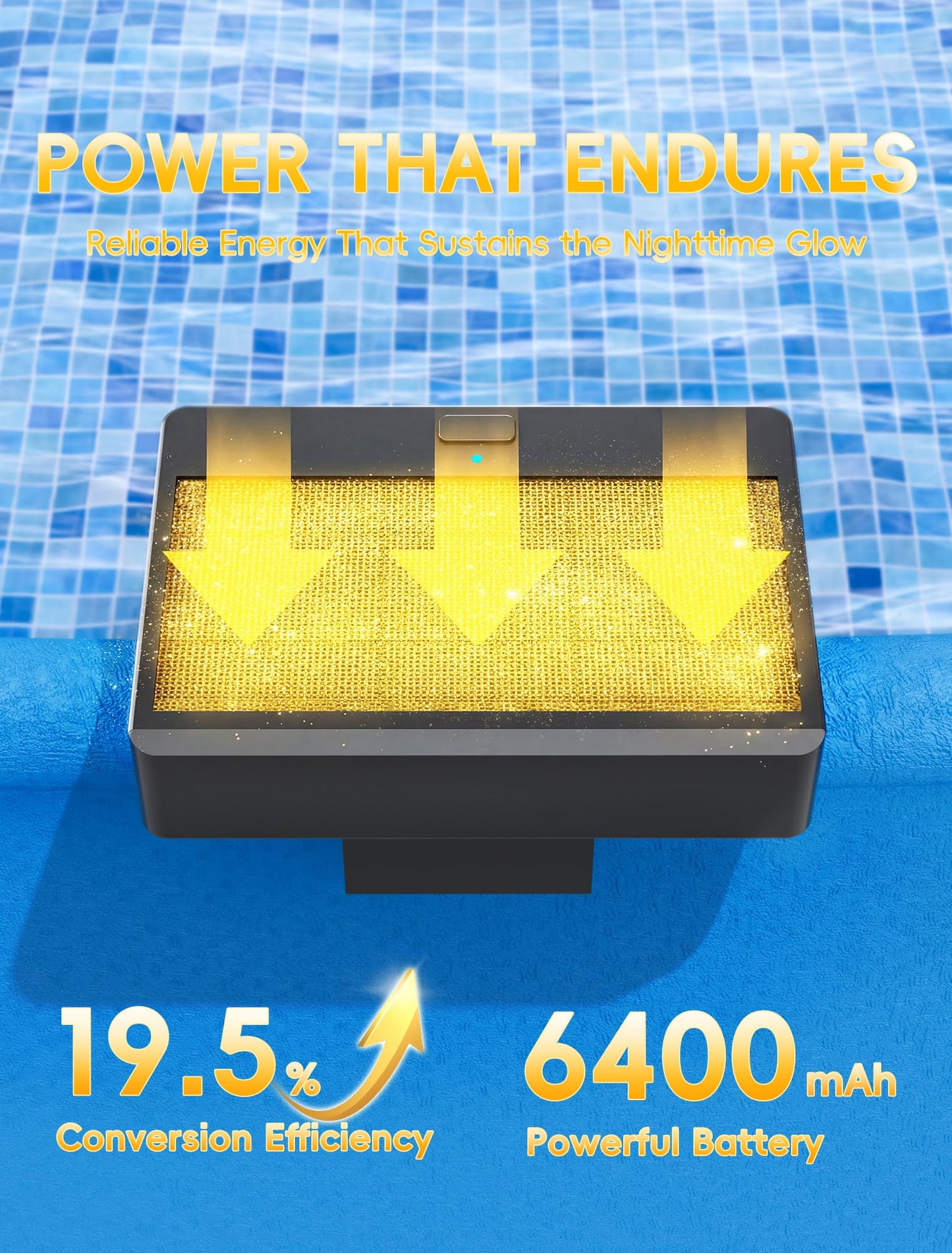 Kompoll Solar Pool Lights for Above Ground Pools(Premium Frame Only), 10-Color 4-Mode LED Poolside Light with Light Sensor, Submersible Underwater Pool Lighting, Remote Control & Timer Off, 1 Pack