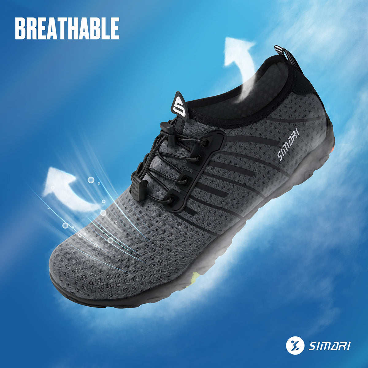 SIMARI Water Shoes for Women Men - Barefoot Quick-Dry Aqua Socks | Lightweight Swim Shoes for Surfing, Swimming, Beach Sports, Kayaking, Diving | Non-Slip Design