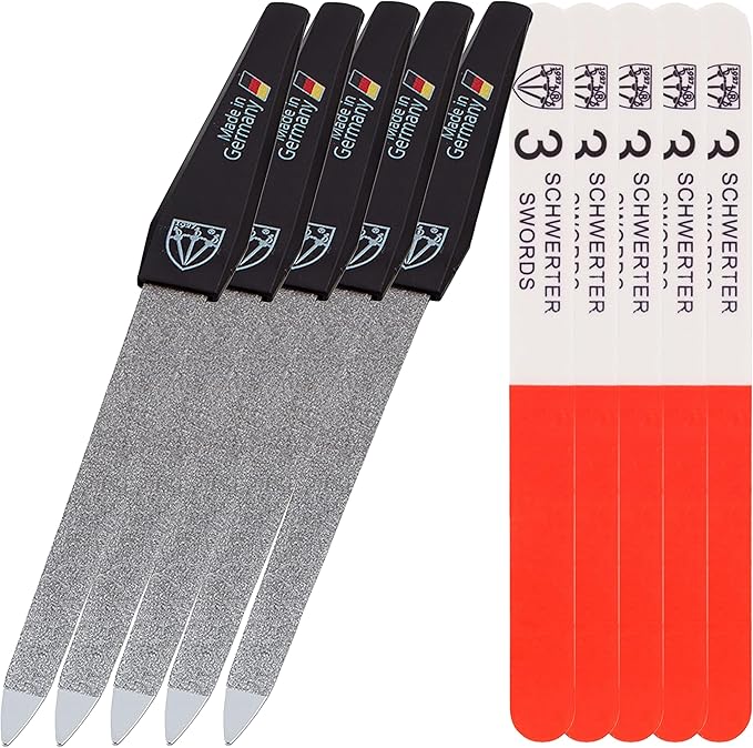 3 Swords Germany - Sapphire Metal Nail File Set 5 Pieces with 5 Pieces 3-Way Nail Buffer Ã¢ÂÂ Nail Care Made in SOLINGEN/Germany