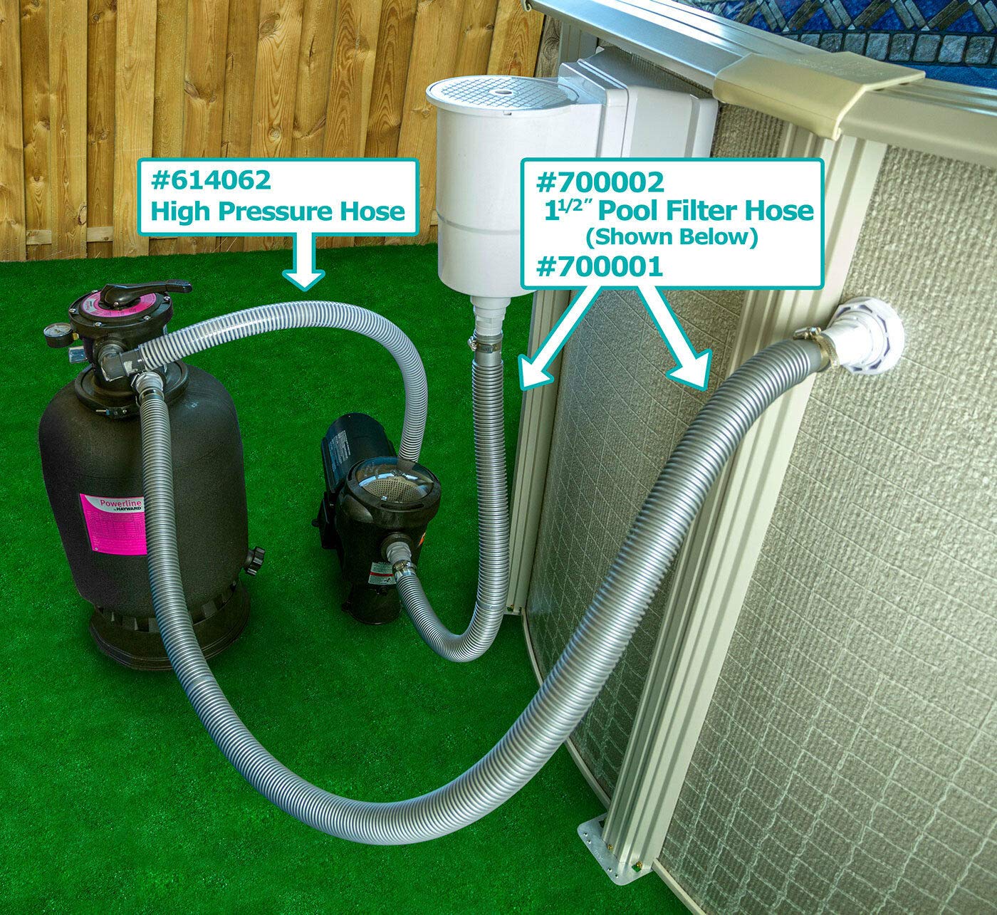 SuperDi Swimming Pool 1½" High Pressure Hose (Pump-to-Filter) - 3' Length