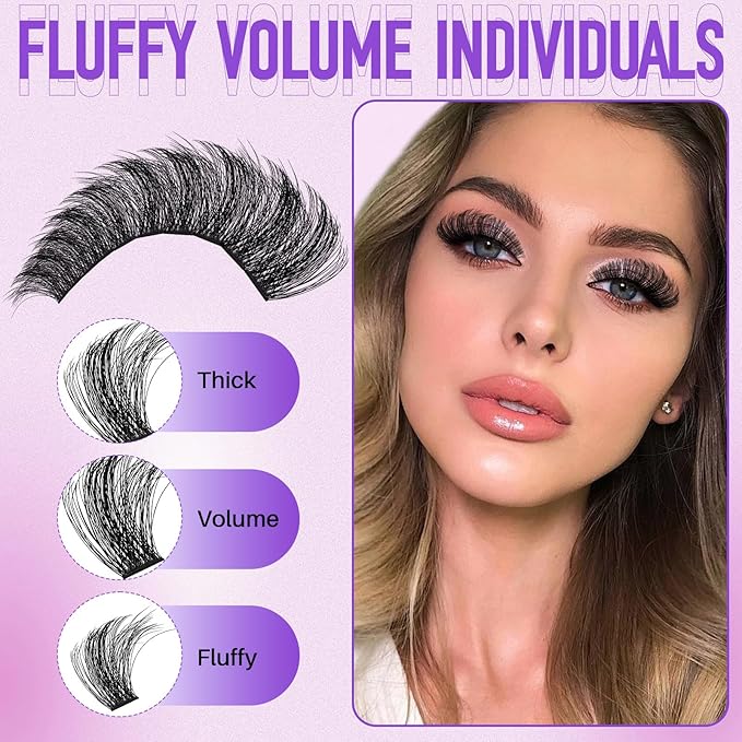 RITALASH Cluster Lashes 460PCS 4 Style Lash Clusters Eyelash Extensions False Eyelashes DIY Wispy Lash Extension Natural Look Individual Lashes(WL Style+150D lash only)
