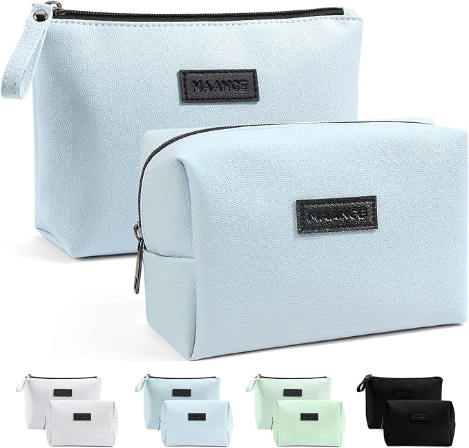 Cosmetic Bags for Women Small Makeup Bag for Purse Pu Leather Makeup Pouch Travel Makeup Bag with Zipper Make Up Bag for Travelling