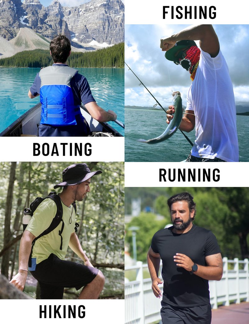 KEFITEVD Sun Shirts for Men Short Sleeve UPF 50+ Swim Shirt Quick Dry Rash Guard T-Shirts Lightweight Workout Cycling Beach Fishing Hiking T-Shirt Green