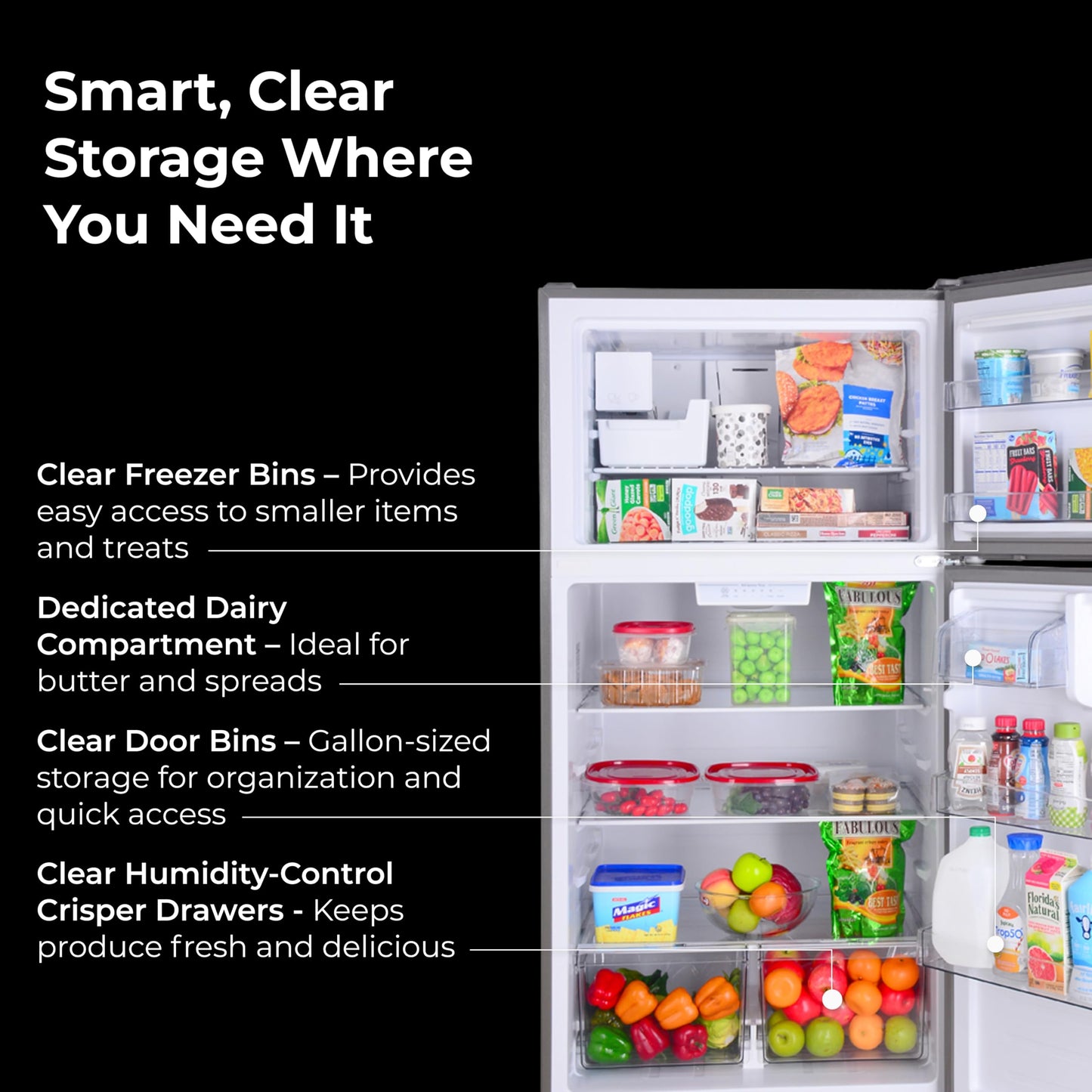 Kenmore 30 in. 18.1 cu. ft. Capacity Refrigerator/Freezer with Adjustable Glass Shelving, Humidity Control Crispers, Ice Maker, ENERGY STAR Certified, Fingerprint Resistant Stainless Steel