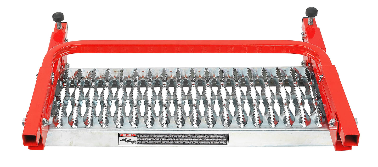 Powerbuilt Tire Step for Truck, SUV, Semi, Heavy Duty 300 lb. Capacity, Non-Slip ‘Cheese Grater’ Steel Surface, Adjusts to Fit Any Diameter Tire Up to 13 in. Wide, Folds Flat for Storage – 647596EC