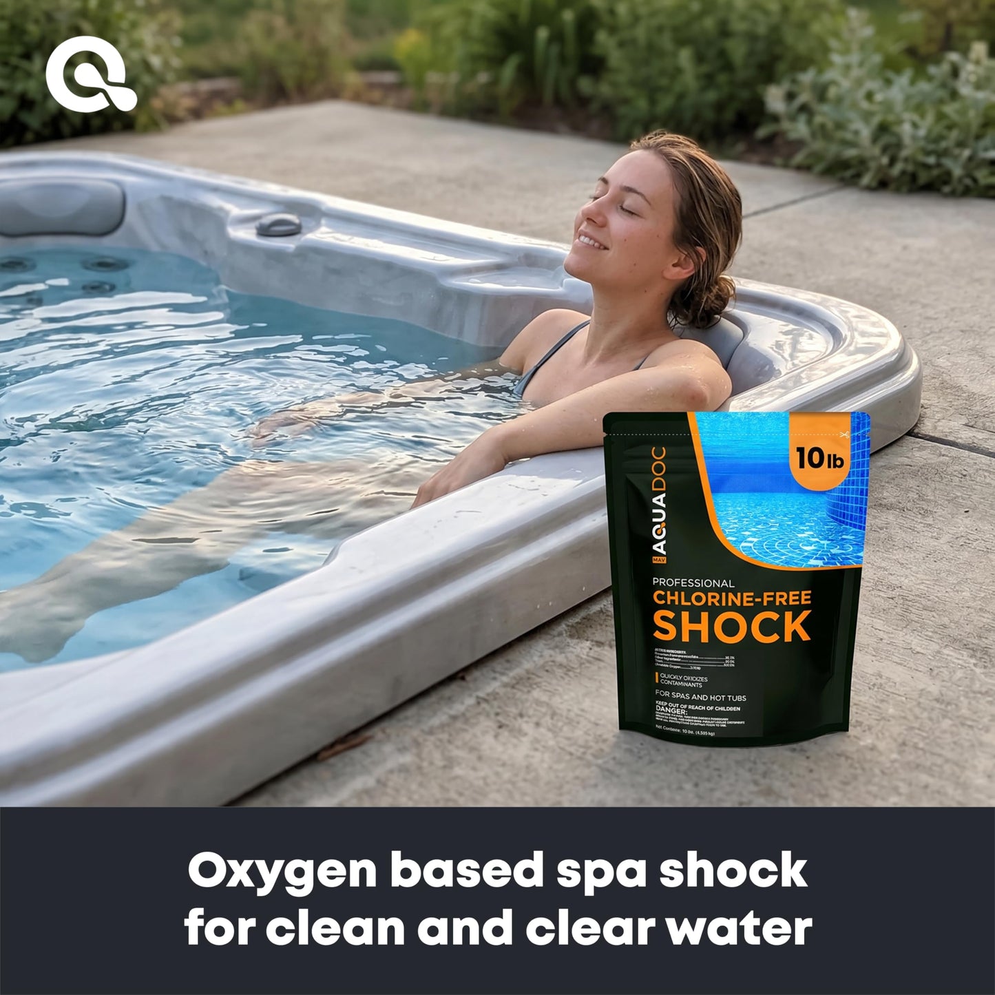 AquaDoc Non Chlorine Hot Tub Shock - 10 lb - Oxygen Based Spa Oxidizer to Support Bromine and Chlorine - Made in USA