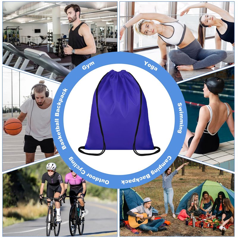 Dntorx 12 Colors Drawstring Backpacks Bulk, Drawstring Bags DIY Waterproof Nylon Cinch Bags for Sports, Gym, Travel, Swimming, Beach, Men&Women, Lightweight, Reusable