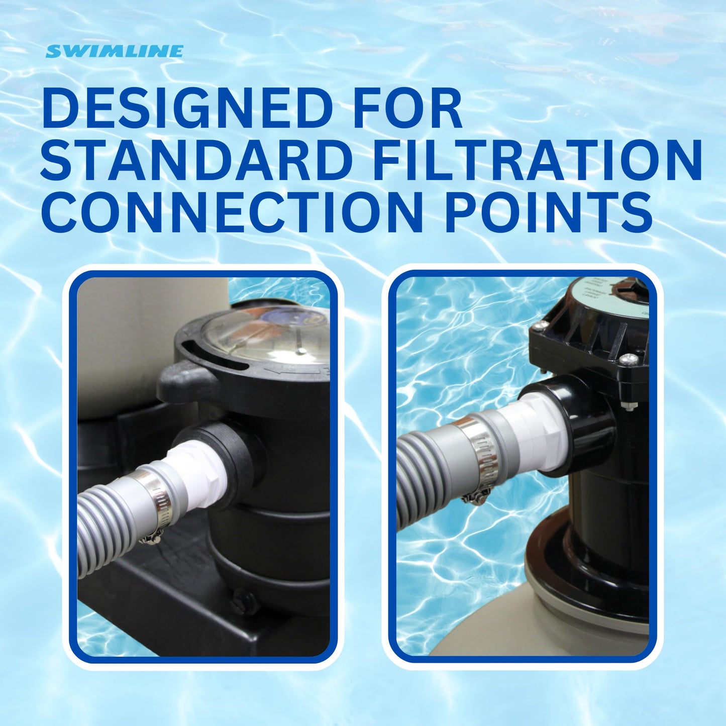 SWIMLINE HYDROTOOLS Pool Pump Filter Connection Hose | 1.25 Inch X 6 Foot | Heavy-Duty Flexible, Durable & Leakproof | Chemical & UV Resistant | For Above Ground Pools Skimmer Filters & Pumps