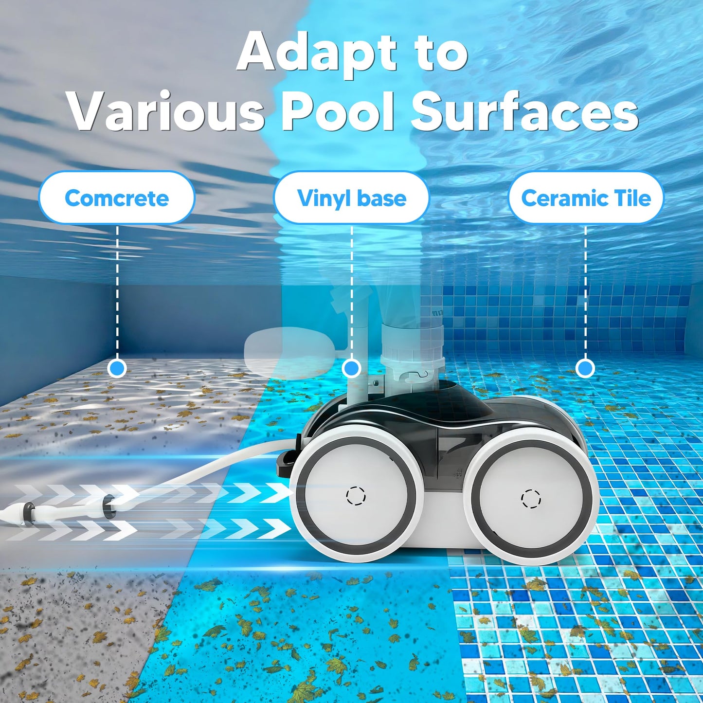 Funmit Upgraded Rubber Tire with Treads LLC1 Tire and 360007 Tire Replacement for Pentair Legend Pool Cleaner Wheel Rubber Tires Automatic Pool and Spa Cleaner (4 Pack)