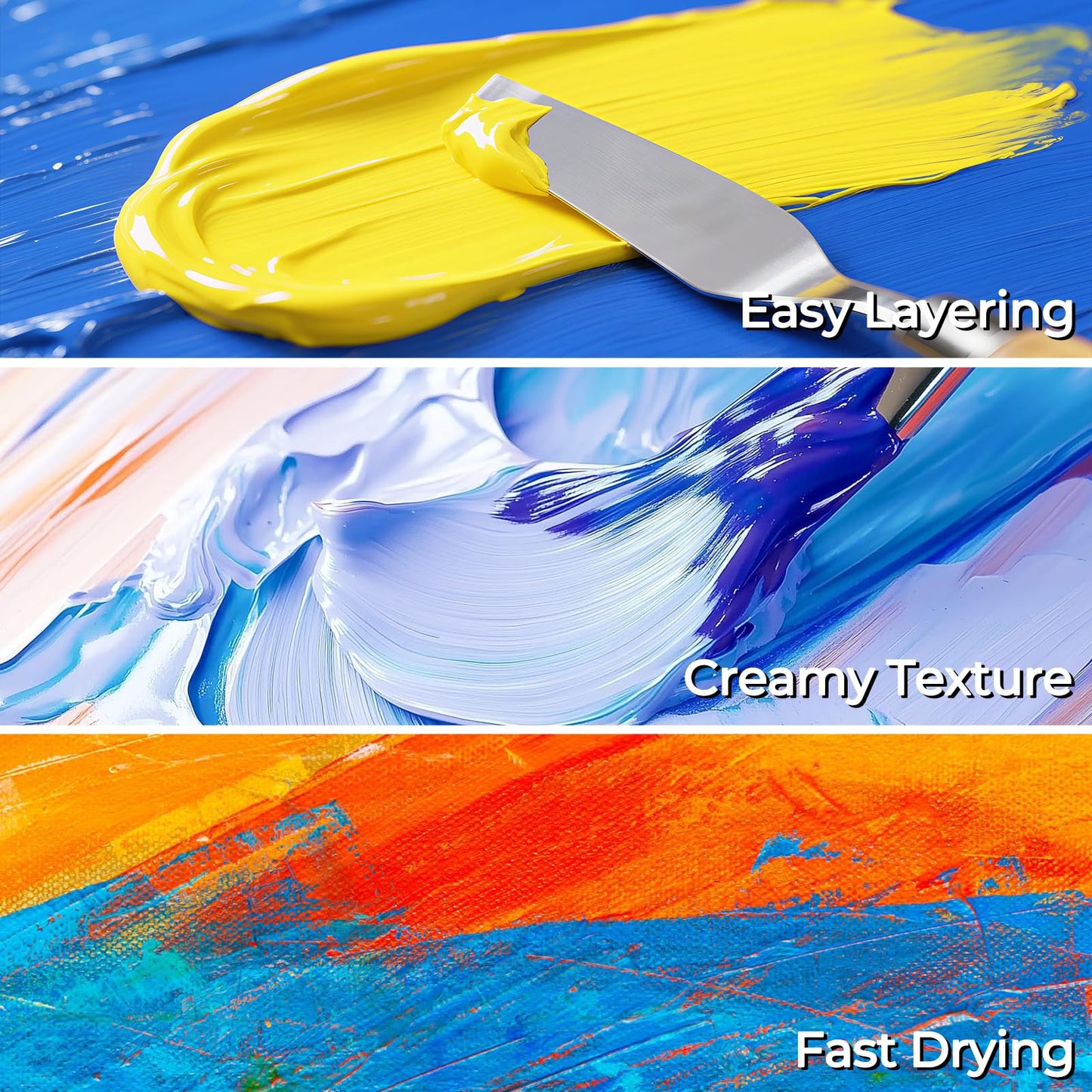Nicpro 8 Colors Large Bulk Acrylic Paint Set(16.9 oz, 500 ml), Rich Pigments, Non Toxic Craft Paint for Multi Surface, Canvas, Wood, Leather, Ceramic, Fabric - Art Painting Supplies for Beginners, Artists & Adults