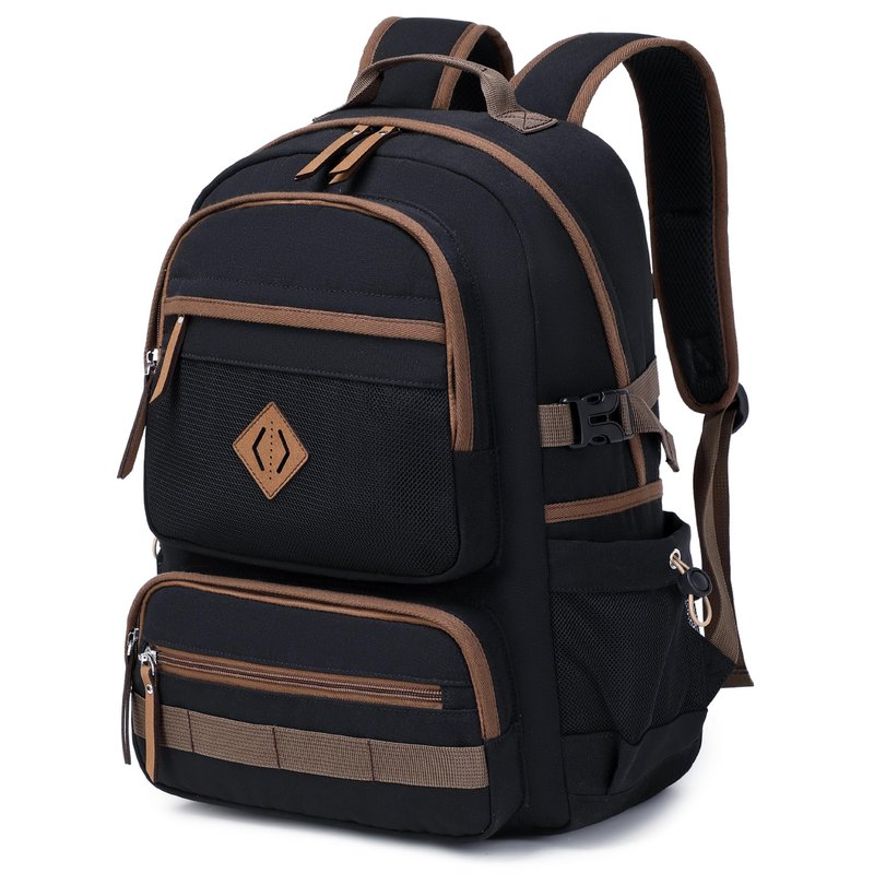 Caoroky knight Laptop Backpacks College Bookbags Women Men Anti Theft Travel Backpacks Large Elementary Middle High School Bags for Kids Teens Girls Boys Students Adults Causal Daypack-Black