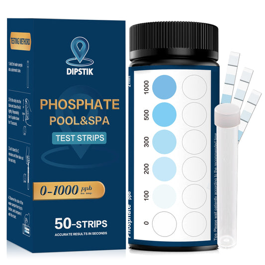 DIPSTIK Phosphate Test Kit for Pool,50 Strips Phosphate Test Strip Quick and Accurate Swimming Hot Tub and Spa Water Testing
