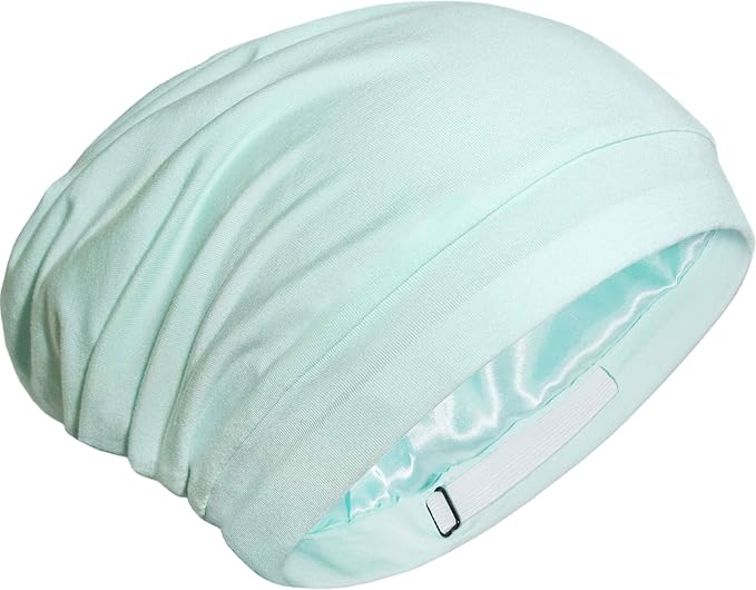 CAPLORD Satin Bonnet for Sleeping, Curly Hair Wrap Sleep for Men, Adjustable Silk Beanies for Women, Silk Hair Bonnet
