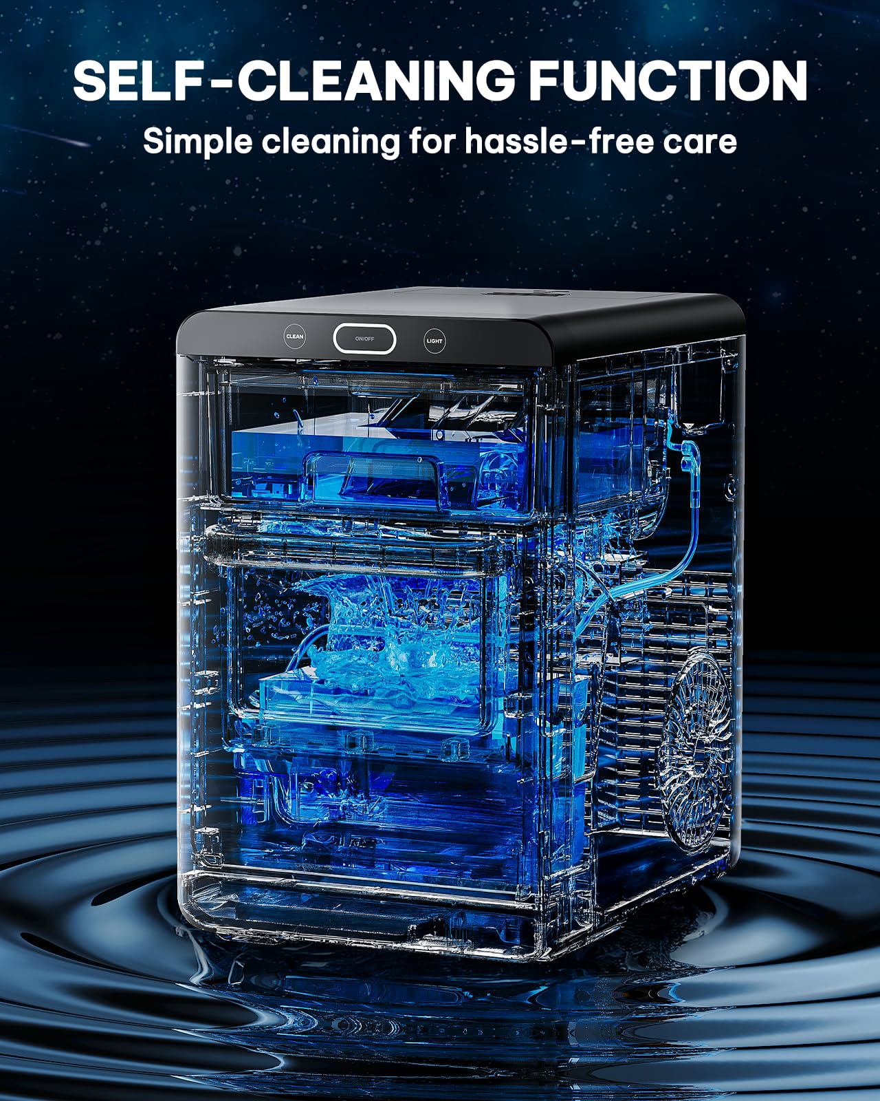 Silonn Nugget Ice Maker Countertop, Crushed Ice Maker & Pebble Ice Machine Produces 44lbs/24h with Front Pull-Out Water Tank & Removable Basket for Home/Kitchen, Stainless Steel