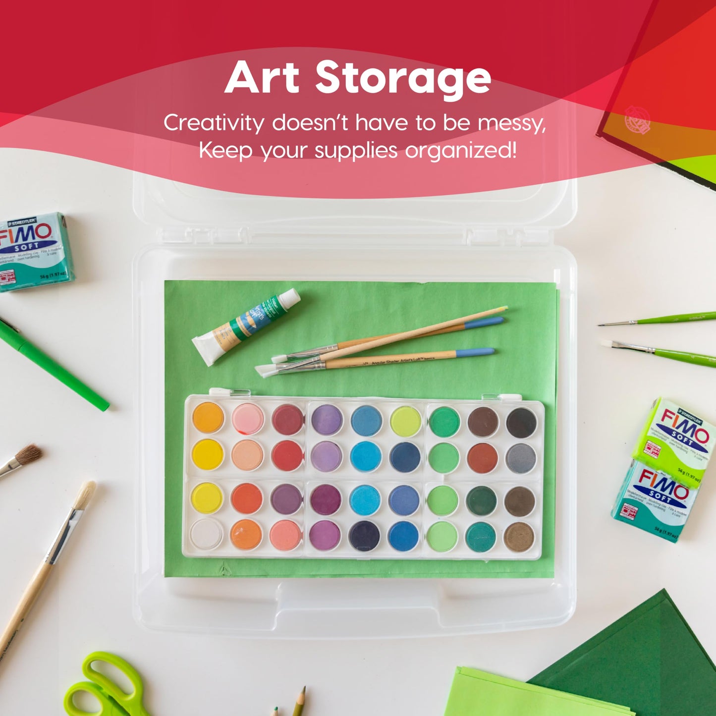IRIS USA Board Game Storage Craft Organizer Box with Snap-Tight Latch Lid, 6-Pack Portable Plastic Case Bin for Puzzles, Magazines, Hobbies, Art Supplies, Fits 8.5" x 11" & A4 Papers, Thick, Clear