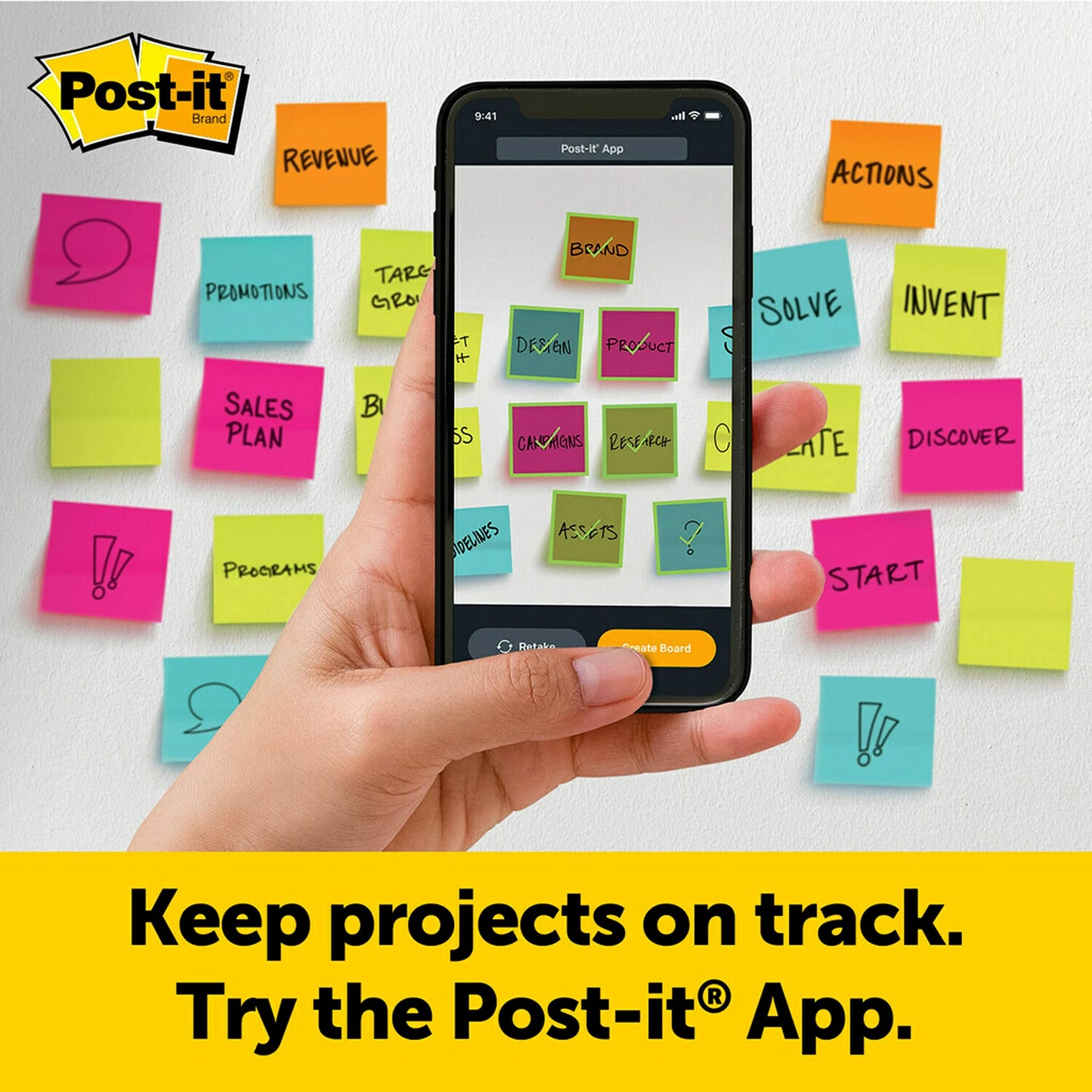 3M Post-it Easel Pad, 20 in x 23 in, White, 20 Sheets/Pad, 2 Pads/Pk, Mounts to surfaces with Command Strips included