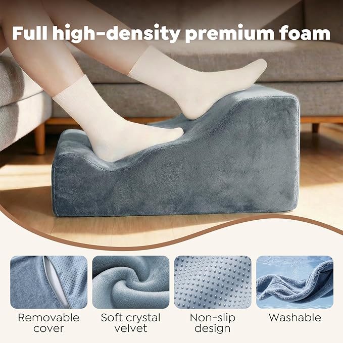 Foot Rest Under Desk Versatile Footrest with Heel Support,Ergonomic 3-Tier Foot Stool for Office, Under Desk, Chair Gaming Chair & Sofa, Leg Elevation Pillow,Supports Posture