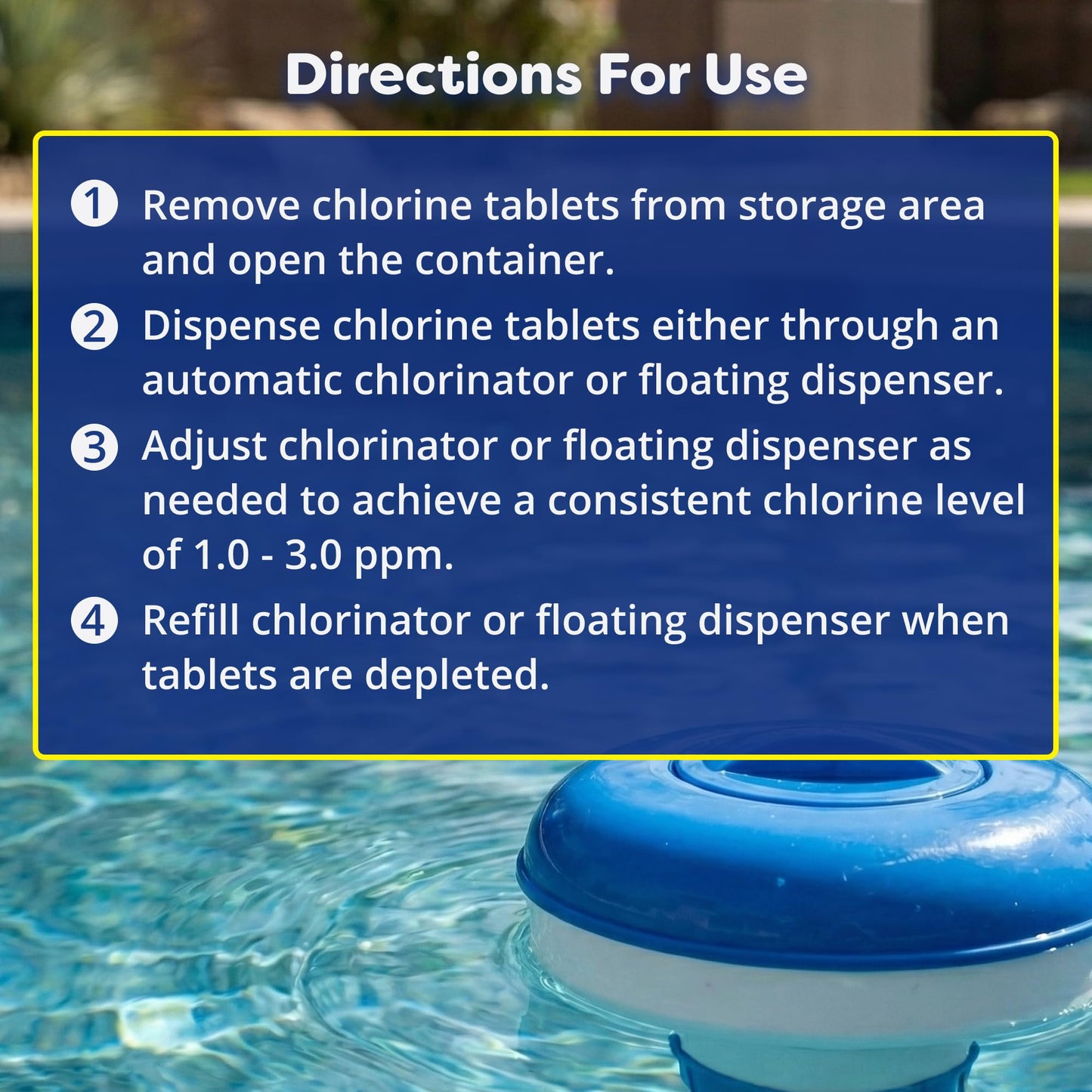 In The Swim 3 Inch Stabilized Chlorine Tablets for Sanitizing Swimming Pools - Individually Wrapped, Slow Dissolving - 90% Available Chlorine - Tri-Chlor - 5 Pounds