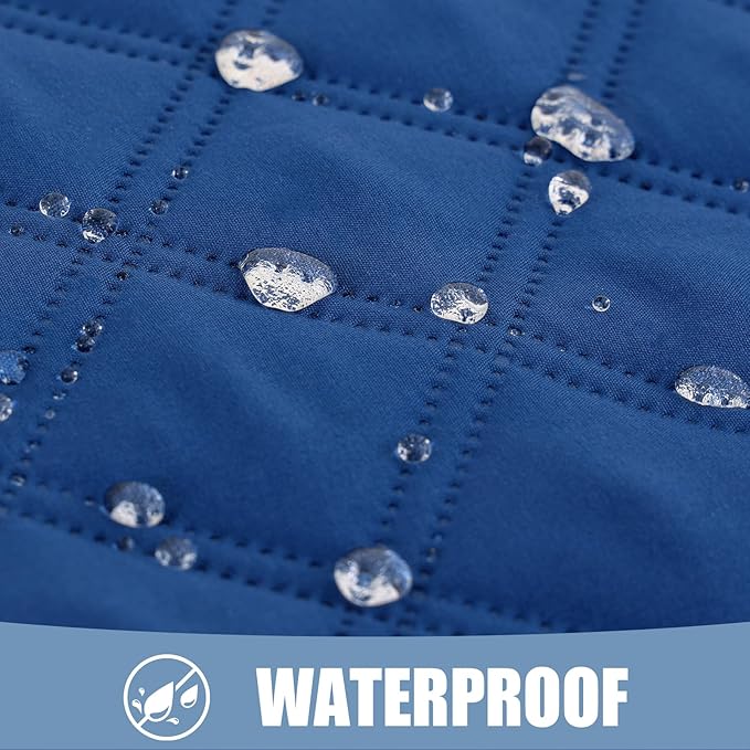 Smiry Waterproof Dog Bed Cover Pet Blanket, Soft Washable Dog Blanket for Furniture Bed Couch Sofa Reversible, Checkered (82"x82", Navy/Blue)