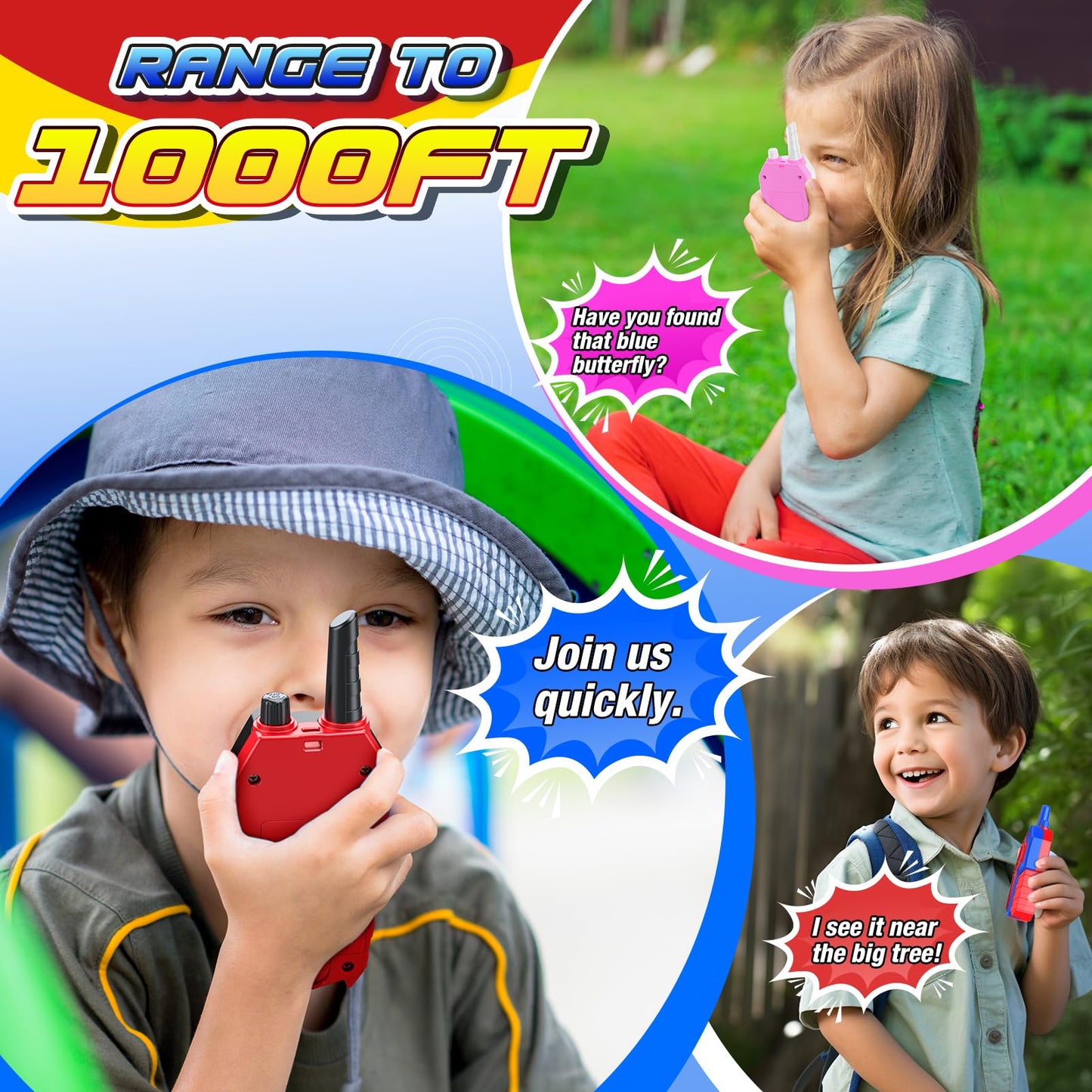 Cool Walkie Talkies for Kids Boys: 3 Pack Kids Walkie Talkies Toys Christmas Birthday Gifts for 3 4 5 6 7 8 Year Old Girls Boys Grandkids Camping Outdoor Toys Stocking Stuffers Boy Girl Gift Age 3-8