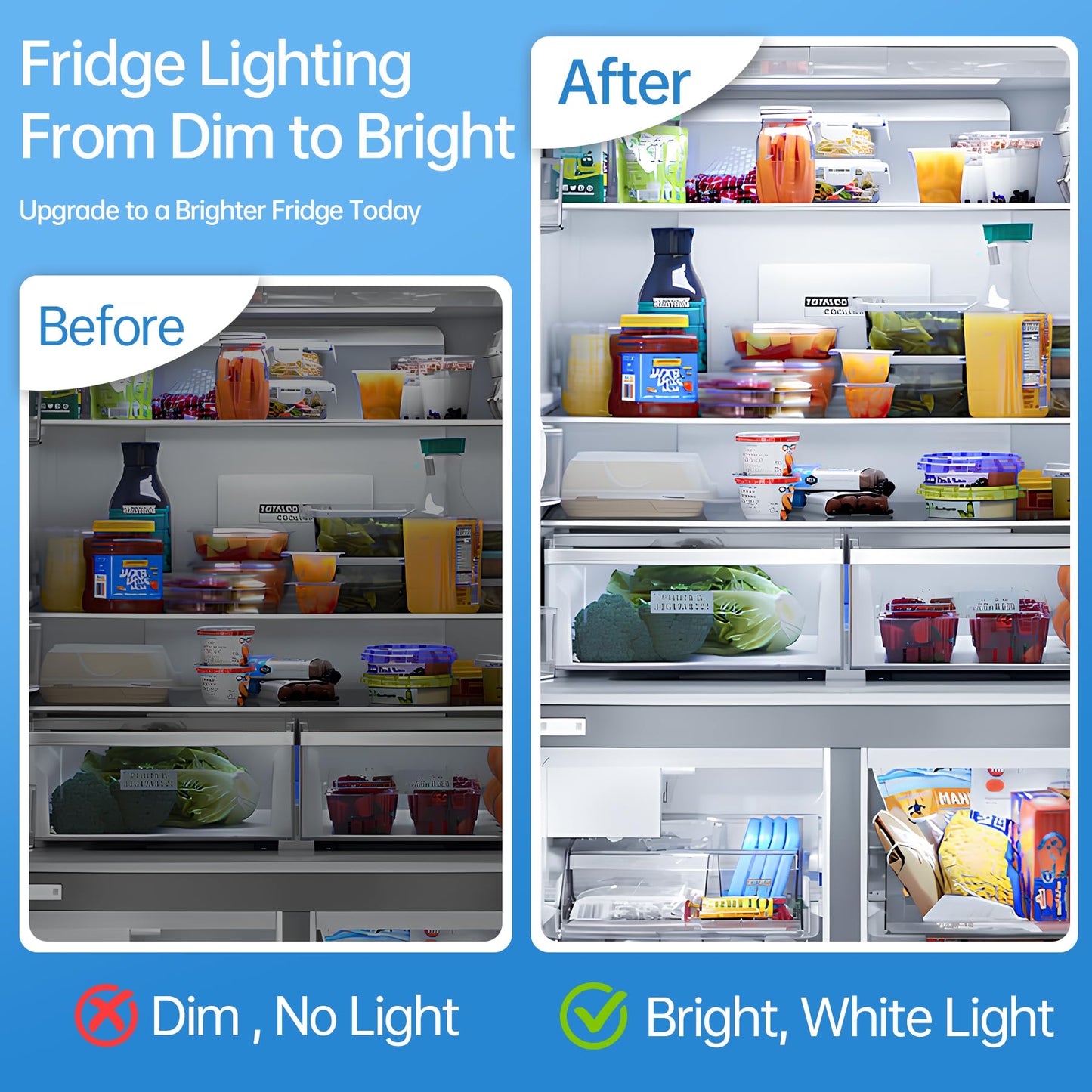 W11048980 Refrigerator LED Light Assembly Replace W11470191 W11455230 W11032355 W11032353 Suitable for Whirlpool Refrigerator Model WRQA59CNKZ Kitchen-Aid KRQC506MPS00, 10 Years Manufacturer