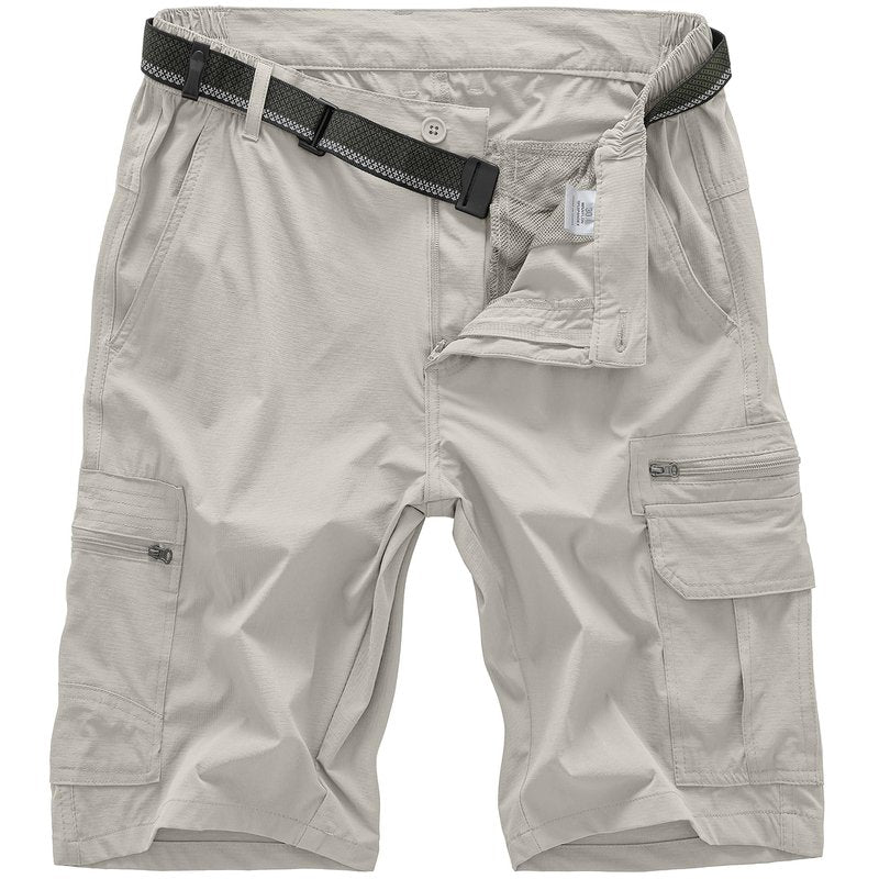 Jessie Kidden Mens Outdoor Casual Expandable Waist Lightweight Water Resistant Quick Dry Fishing Hiking Shorts (6222 Beige Apricot 40)