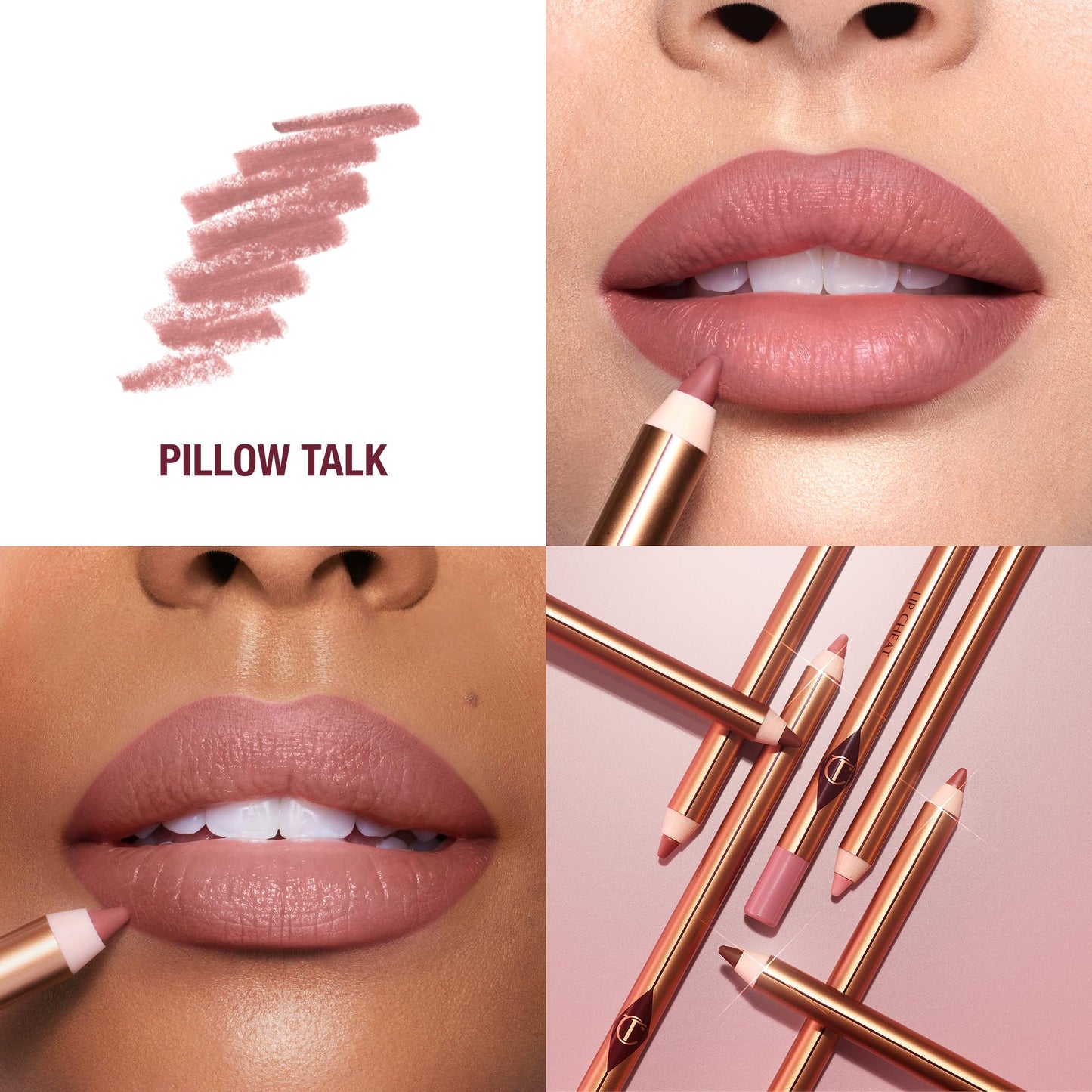 Charlotte Tilbury Lip Cheat Lip Liner Pencil - Gives Lips a Fuller-Looking, Defined Pout - Enriched with Jojoba Oil & Hyaluronic Acid - Waterproof, Smudge-Proof & Transfer-Proof - Pillow Talk
