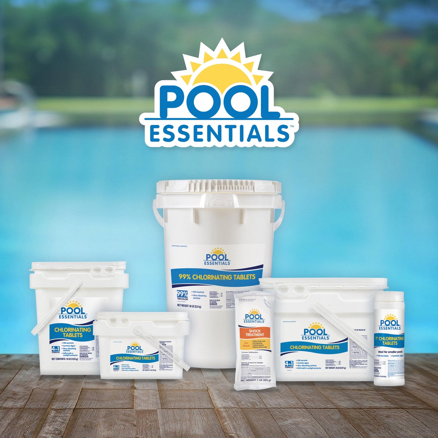 Pool Essentials® 3" Swimming Pool Chlorinating Tablets, Kills Bacteria & Controls Algae, 10LB