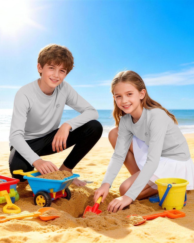 Boys Fishing Sun UV Shirt, Outdoor Youth Long Sleeve SPF Quick Dry Running Swimming Rash Guard T-Shirt