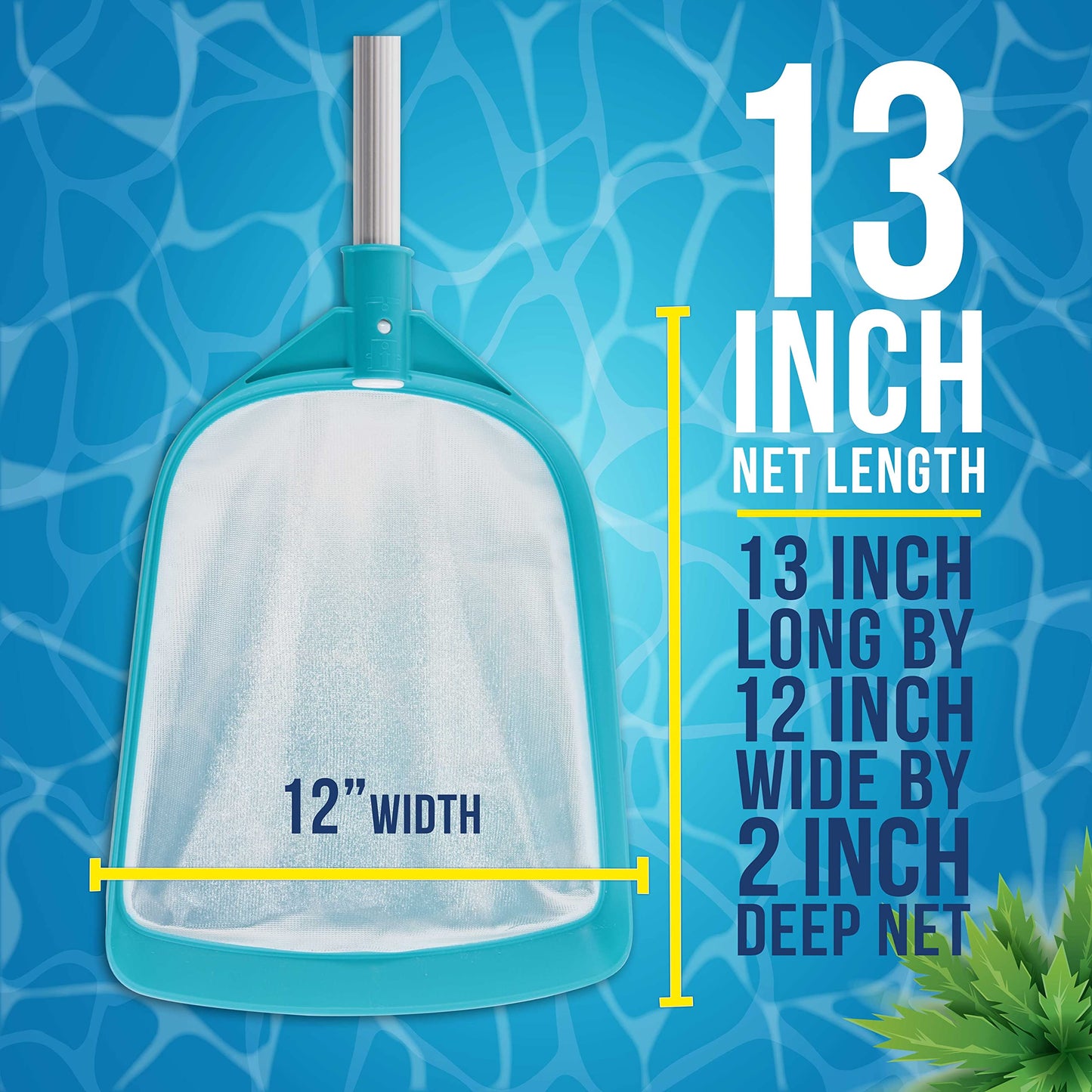 U.S. Pool Supply Professional Swimming Pool 6 Foot Leaf Skimmer Net with 5 Aluminum Pole Sections - Ultra Fine Mesh Netting, Clean Remove Leaves Debris Fast - Pool, Spa, Pond Cleaning Maintenance