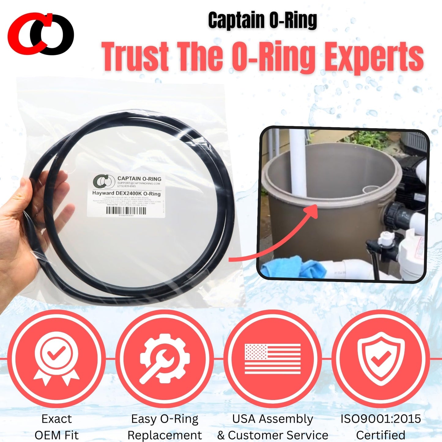 Captain O-Ring – Replacement DEX2400K O-Ring for Hayward Micro-Clear DE, Pro-Grid, Super Star Clear, SwimClear Filters