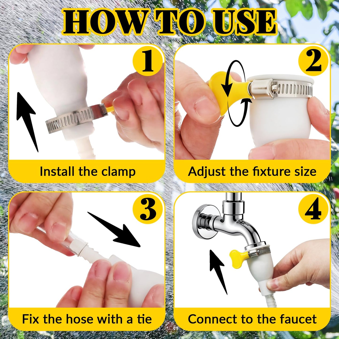 6 FT Faucet Hose Adapter for Sink, Transparent PVC Extra Long Hose and Faucet Connector with Hose Clamp for Bucket, Garden, Sink, Pet Bathing