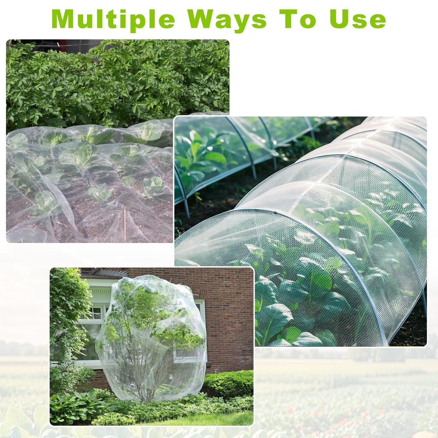 Remiawy Garden Netting, 2 Pack 10 x 33 FT Ultra Fine Garden Mesh Netting for Plants, Gardening Raised Bed Barrier Row Cover Protection Screen for Fruits Flowers Vegetables from Birds Animals Deer