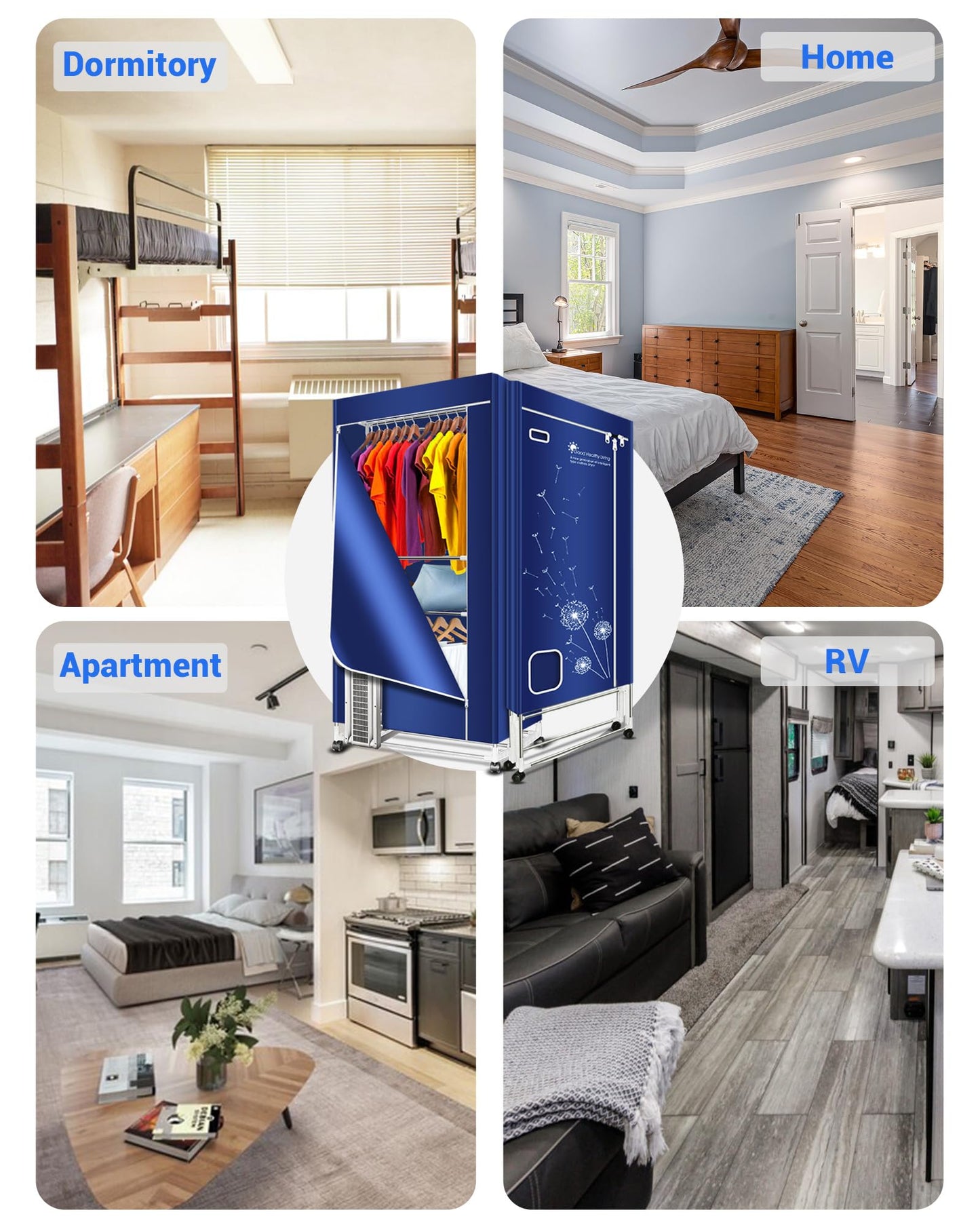 KASYDoFF Clothes Dryer, 35LB Capacity-67Inch Portable Dryer, 1600W-3 Tier Foldable Clothes Dryer Rack, Energy Saving Portable Dryer for Apartment, Indoor, Travel, RV