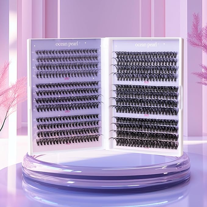 Ocean Pearl Lash Clusters 480PCS 10-20mm Individual Lashes Thick Cluster Eyelash Extensions 20D+30D+40D+60D+80D+100D Eyelash Clusters Lashes Clusters Eyelashes DIY Lash Extension Cluster Lashes-6