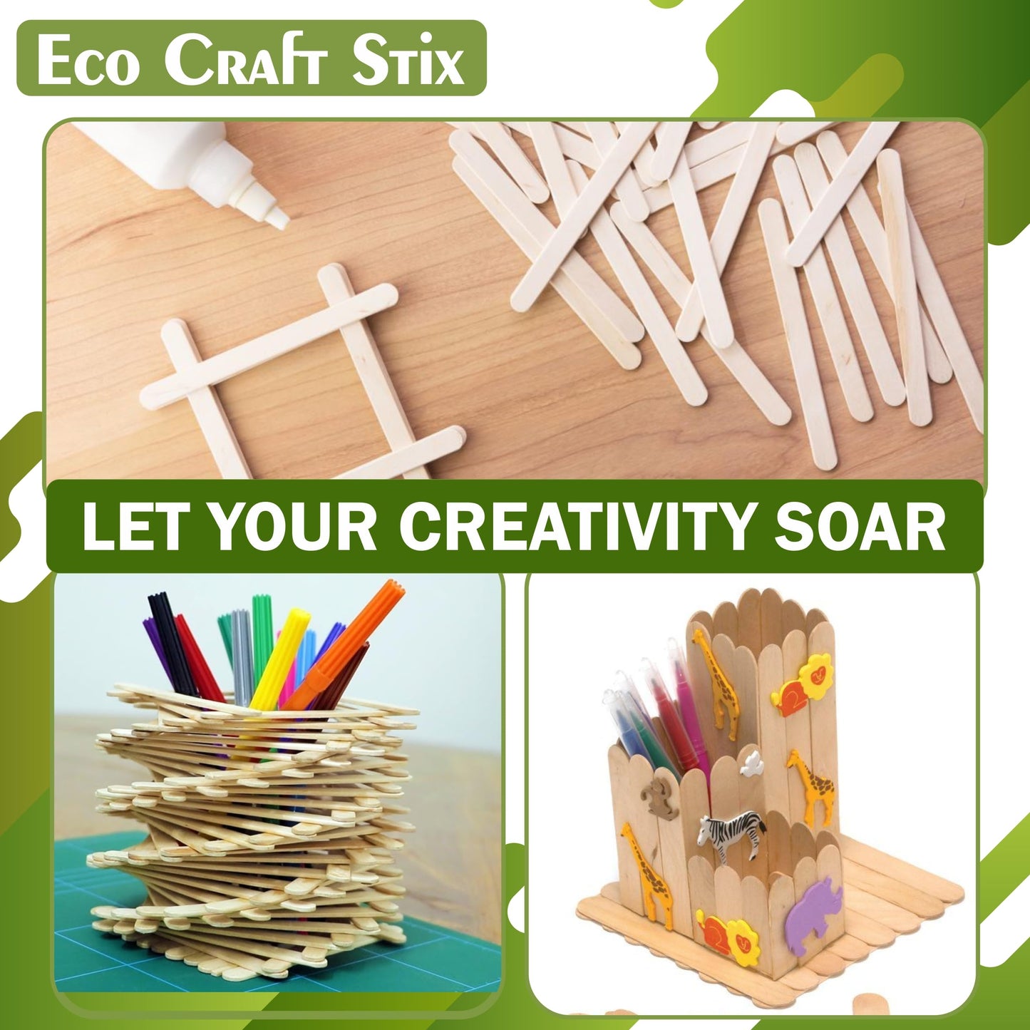 6" Jumbo Wood Craft Sticks - Pack of 1,000
