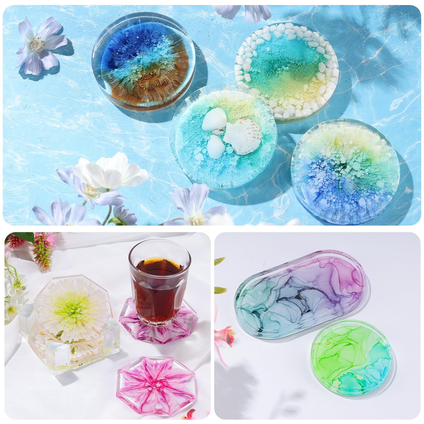 LET'S RESIN 48pcs Concentrated Alcohol Ink Set, Vibrant Colors Alcohol-Based Resin Ink for Epoxy Resin, Alcohol Paint Dye for Resin Art, Tumblers, Epoxy Resin (Each 0.35oz)
