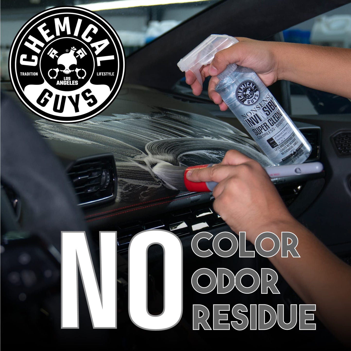Chemical Guys SPI_103_16 Sprayable Leather Cleaner and Conditioner in One for Car Interiors, Leather Scent, 16 fl oz & SPI_993_16 Nonsense All Surface Cleaner 16 fl. Oz, Unscented