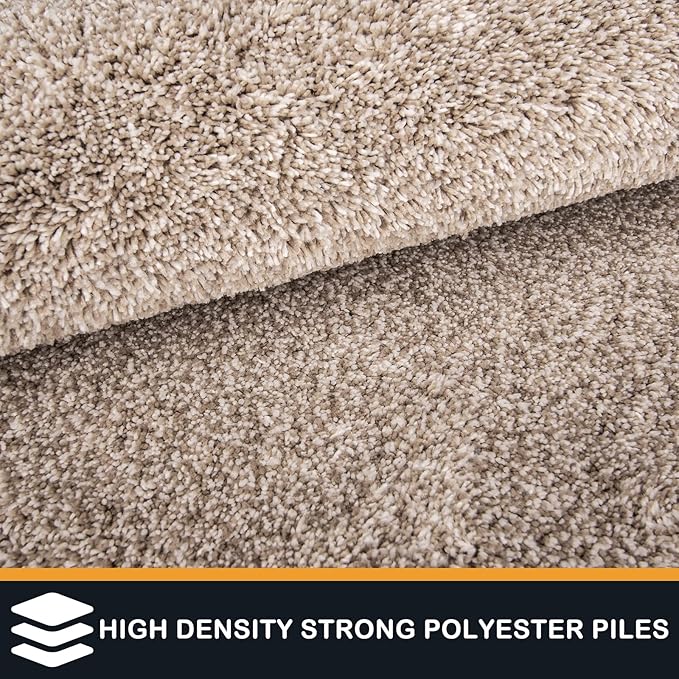 PURRUGS Easy Care Area Rug 4.5ft x 7ft, Non-Slip Washable Entryway Rug, Dog Door Mat, Stain Resistant Accent Rug for Hallway, Living Room, Bedroom and Mudroom, Taupe