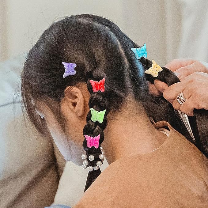 50 Packs Assorted Color Butterfly Hair Clips, Beautiful Mini Butterfly Hair Clips Hair Accessories for Women and Girls (Transparent Pure Color)