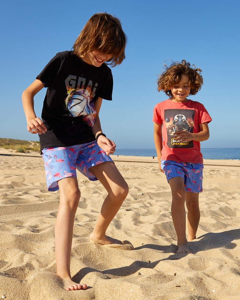 maamgic Boys Swim Trunks Toddler Swim Shorts Little Boys Bathing Suit Swimsuit Toddler Boy Swimwear,Gma-Flamingo,4 T