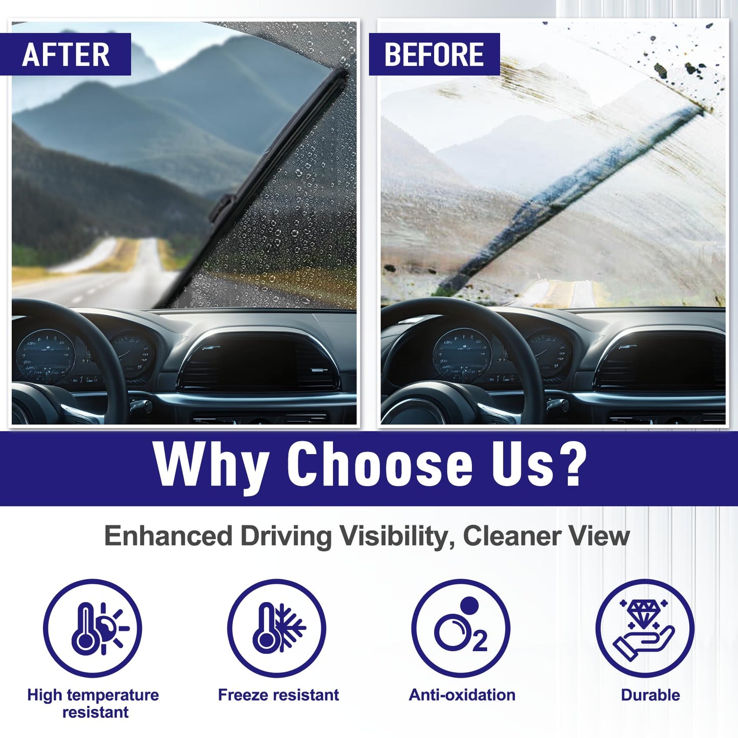 AJK Front Windshield Wiper for Jeep Gladiator 2020 2021 2022 2023 2024, Original Equipment Window Wipers Blades, Conventional, Vehicle Specific Fit, Pack of 2