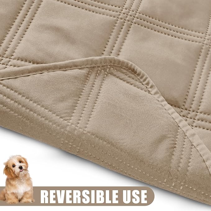 Smiry Waterproof Dog Bed Cover Blanket 40x50, Soft Reversible Pet Blanket, Washable Leakproof Cats Dogs Couch Cover for Sofa, Couch, Furniture, Taupe/Taupe