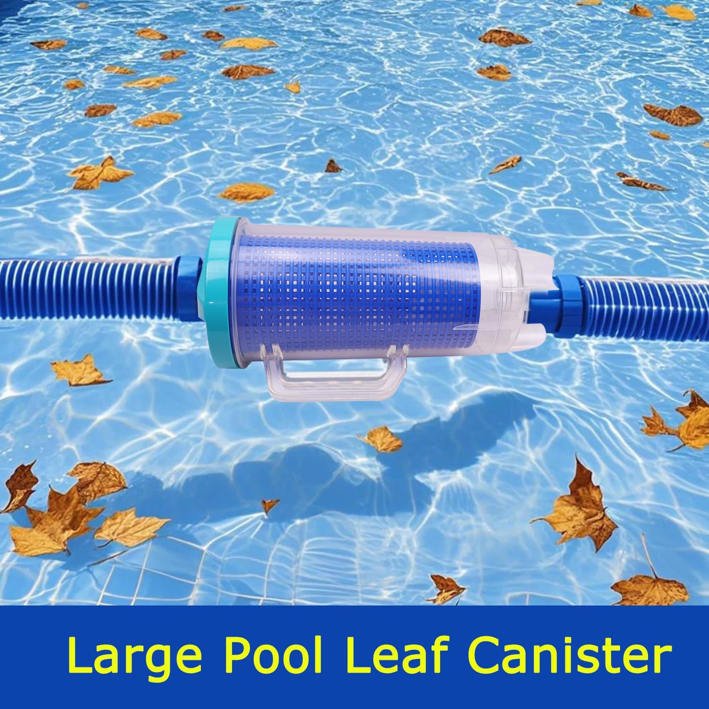 Wuples Pool Leaf Catcher,Large Inline Pool Leaf Canister for Pool Vacuum with 6 Skimmer Socks & Basket,Compatible with Hayward Pentair Pool Cleaners,Inground Pool Leaf Trap Debris Catcher Replacement