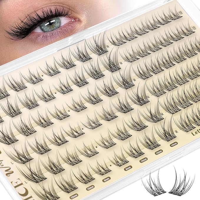 ALICE Wispy Natural Lash Clusters Invisible Band Eyelash Clusters Vegan DIY Eyelash Extensions Reusable Lightweight Lash Extensions for Daily No Makeup