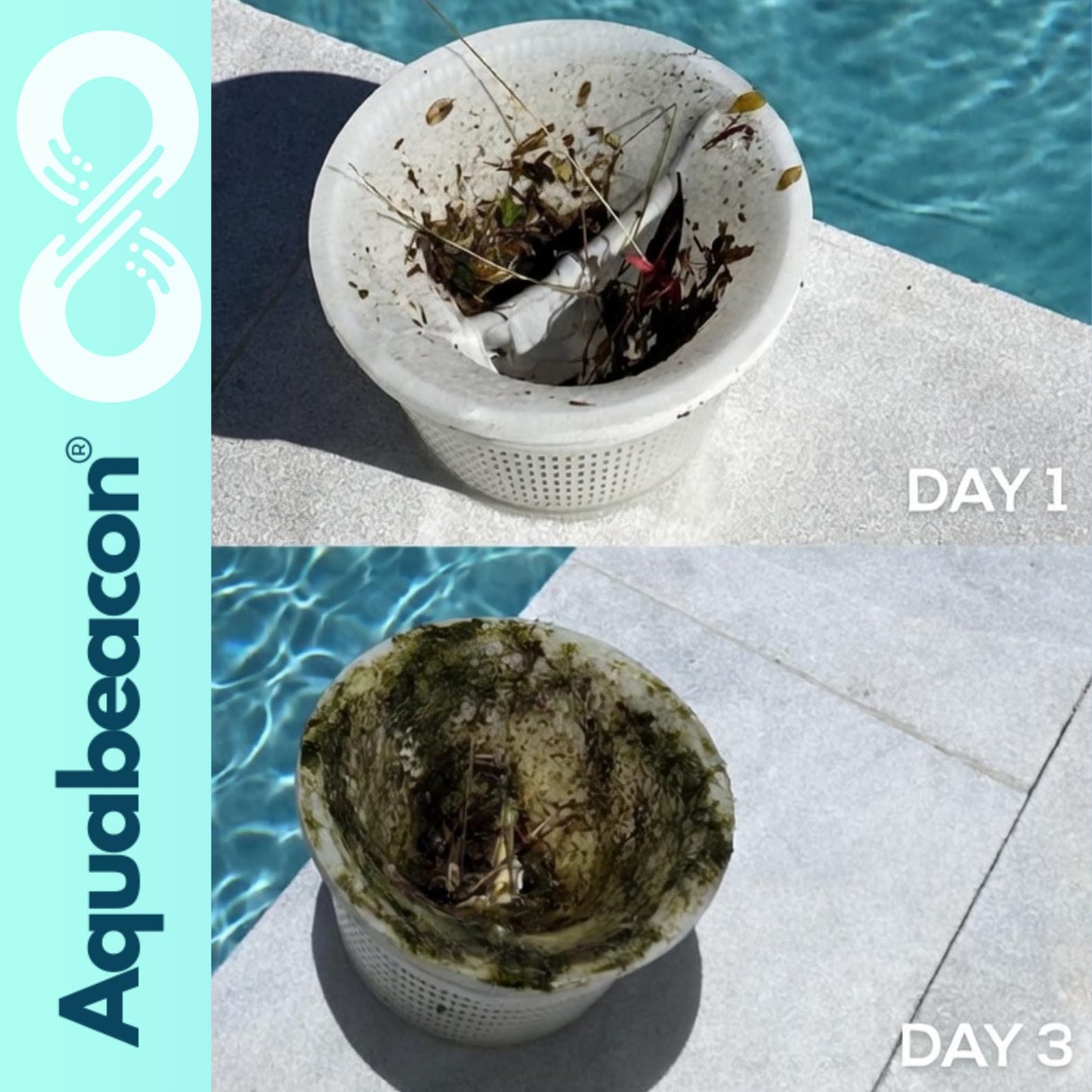 Aquabeacon® Premium 60-Pack Original Longer Lasting Pool Skimmer Socks PureGuard, Ultrafine Mesh Perfect Pool & Spa Savers for Filters, Baskets, and Skimmers
