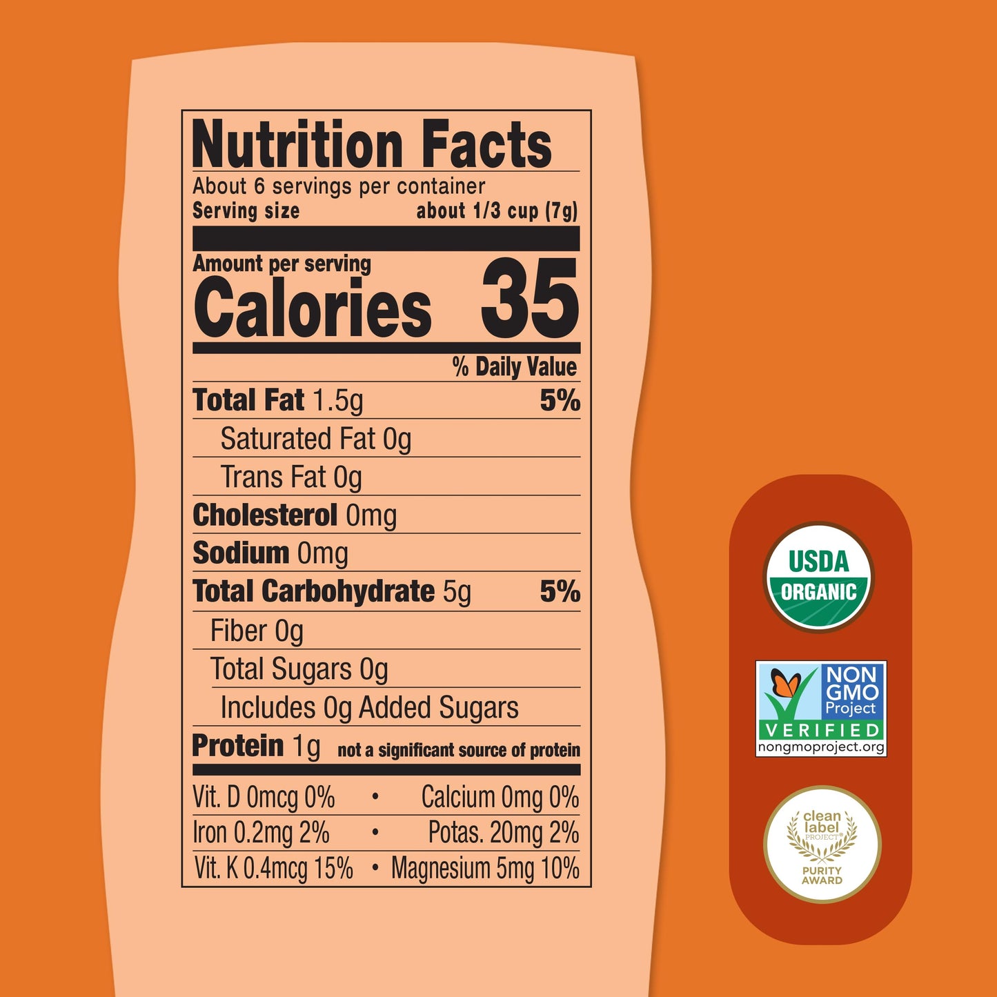 Once Upon A Farm Mango, Coconut & Carrot Puffed Sorghum Snack, Fruit & Veggie Puffs, Non GMO, 1.5 Ounces (Pack Of 6)