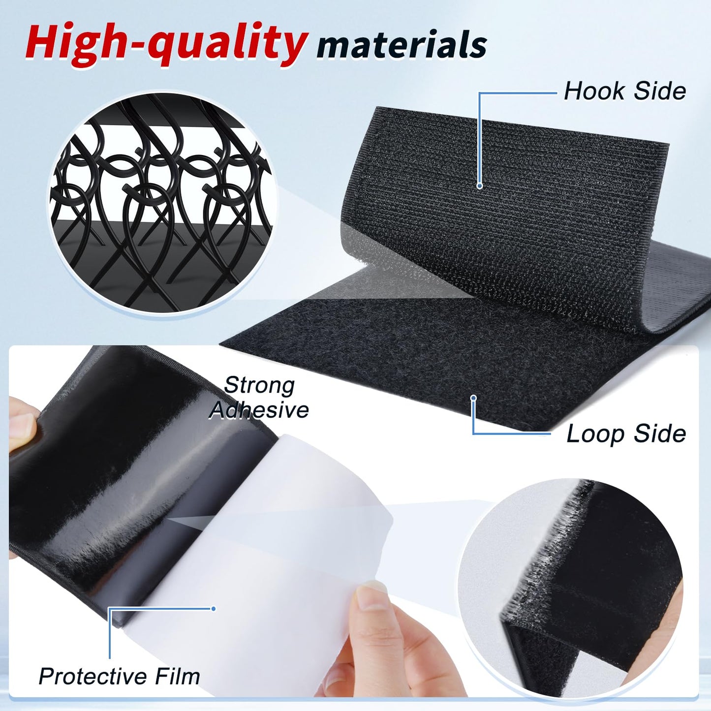 4 Inch x 20Feet Hook and Loop Strips with Adhesive,Keep Couch Cushions from Sliding, Picture Wall Hanging, No Punching Wall Mounting, Keep Your Carpet Rugs in Place