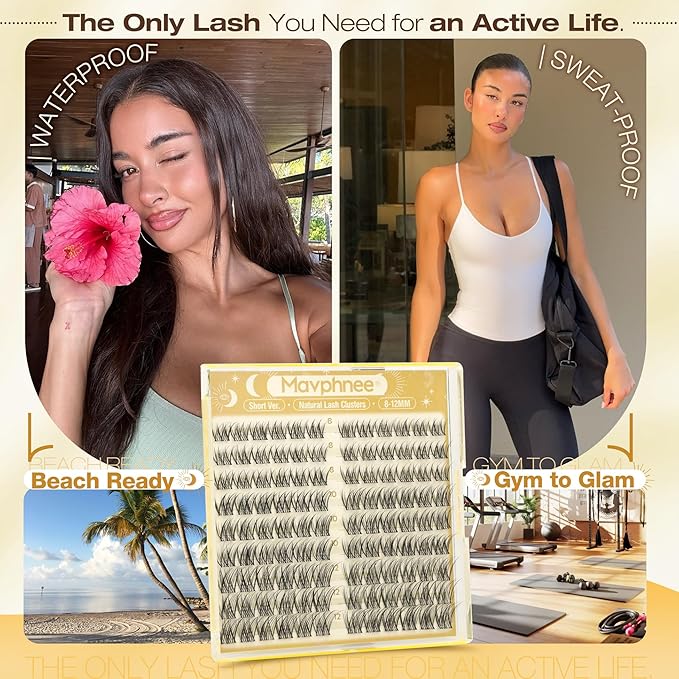 8-12MM Natural Lash Clusters Short Eyelash Clusters Clear Band Cluster Lashes Extensions Wispy Individual Lashes CC Curve Fluffy Pestañas Postizas Naturales 108PCS Cluster Eyelash Extensions