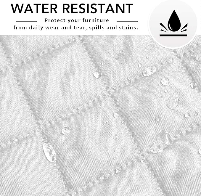 Easy-Going L Shape Sofa Slipcover - Sectional Couch Cover with Chaise - Reversible Sofa Cover for Pets & Kids (Large, White/White)